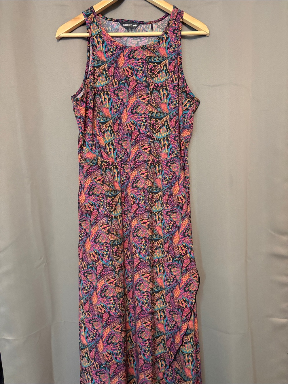 Toad&Co Floral Tank Maxi Dress in Pink and Blue